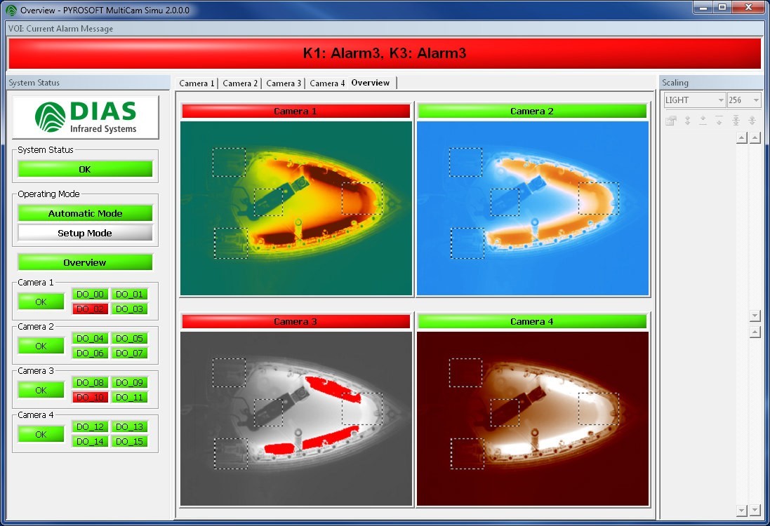 監(jiān)控4臺(tái)DIAS紅外熱像儀軟件MultiCam
