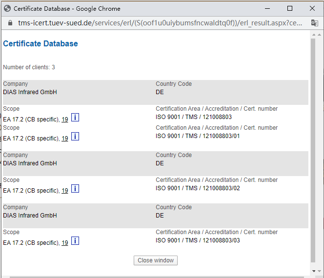 ��(gu��)DIAS�t�⹫˾TUV�C����ԃ�Y(ji��)��